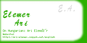 elemer ari business card